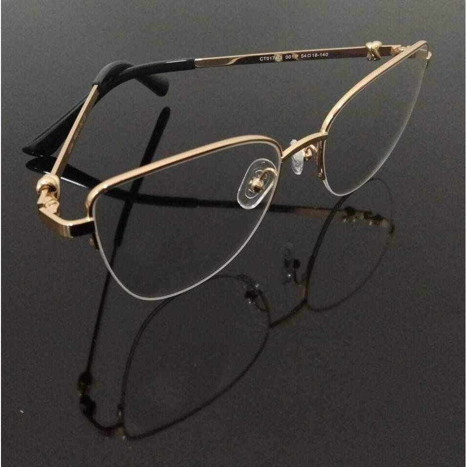 Classic Luxury Half Rim Metal Golden Black Finish Eyeglass Frame Cart-Metal JL166605724963