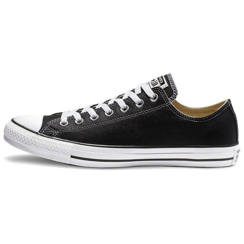 

Converse All Star Кожаные Низкие Кожаные На шнуровке Низкие парусиновые кеды для мужчин и женщин Черно-белые 36