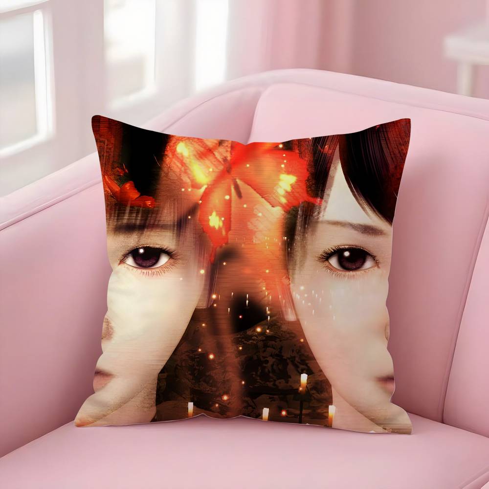 Horror Game F-Fatal FrameS II Pillow Case Soft Plush Fabric Double Sided Print Decorative Home Living Room Gift Cushion Cover