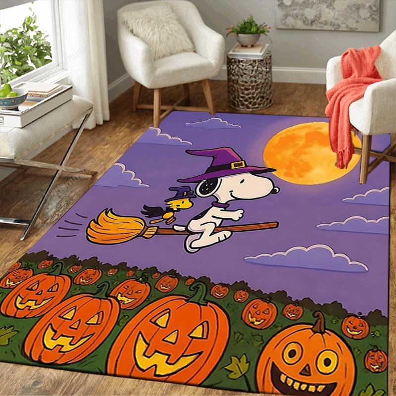 1Pc Snoopy'S Halloween Adventure Rug Office Carpet Indoor Outdoor Doormat Nonslip Soft And Comfortable Living Room Christmas Halloween Gift D91897