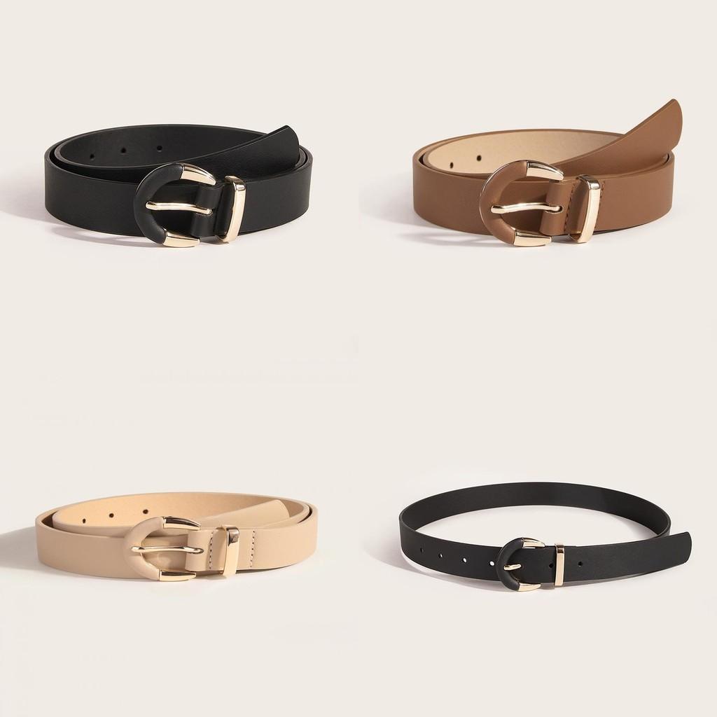 Minimalist Womens Semicircular Belt With Pin Buckle For Casual Wear