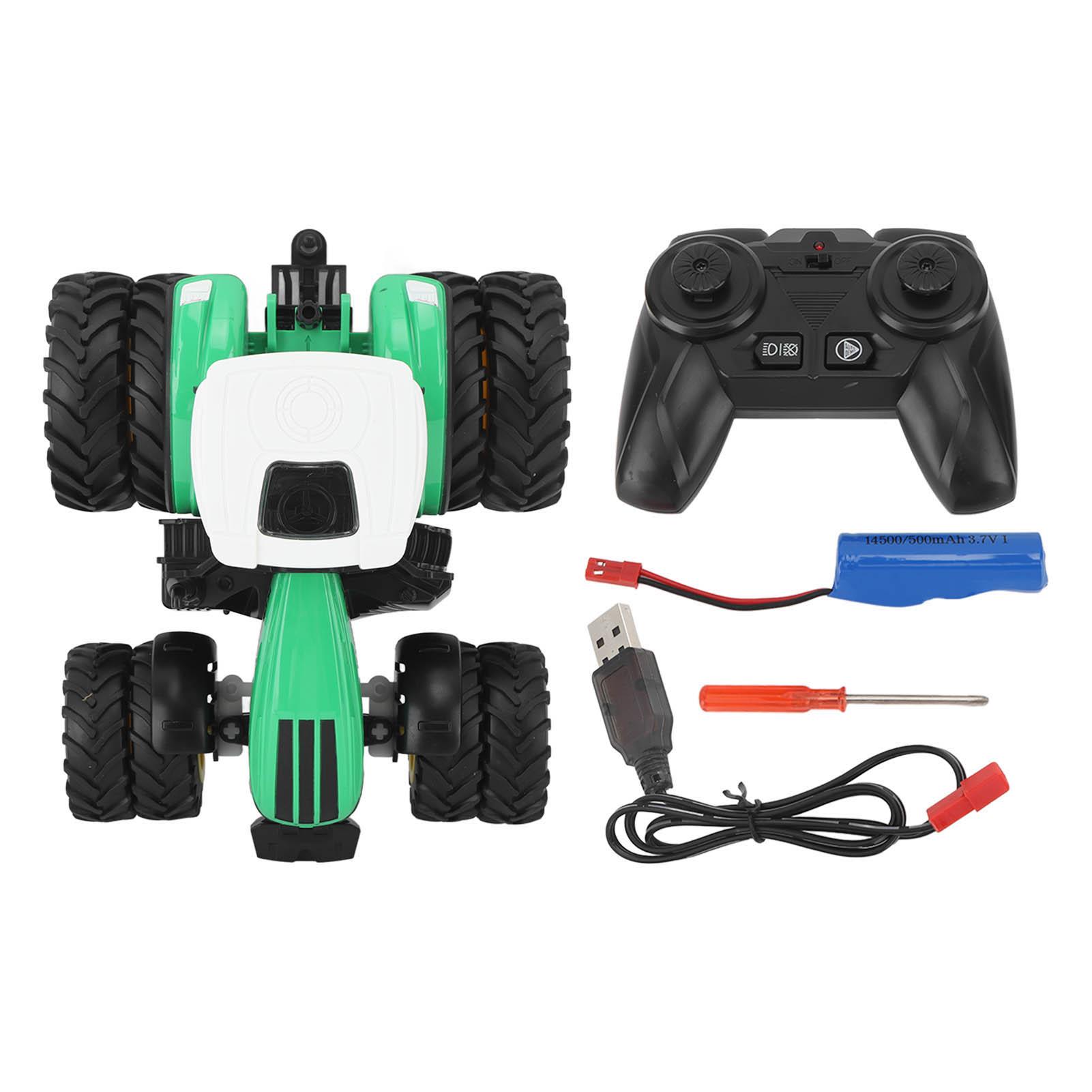 1 24 2,4 ГГц Радиоуправляемый Трактор Игрушка Детский RC Трактор 4-канальный 8-колесный Сельскохозяйственная Машина для Малышей Игрушки для Детей Старше 3 лет Green