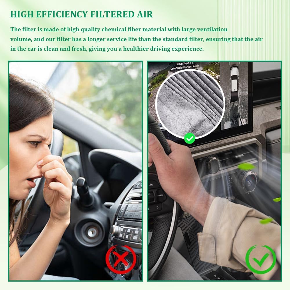 Cabin Air Filter With Activated Carbon, CP285 CF10285 Engine Air Filter, Automotive Interior Accessories AC & Heater Cabin Filter Replacement For