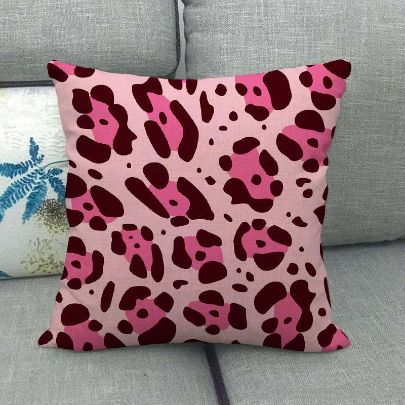 Black And White Leopard Print Spots Digital Printing Short Plush Pillow Covers For Car Sofa Office Cushion Cover Home Goods