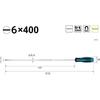 VESSEL (VESSEL) Megadora Normal Screwdriver Extra Long Type -6 x 400 900