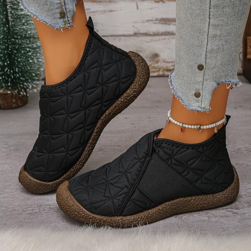 Winter High-Top Cotton Shoes Soft Bottom Anti-Slip Fleece-Lined Thickened Lightweight Slip-On Casual Warm Cotton Shoes