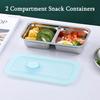 Snack Container, Reusable Double-layer Snack Container - Stainless Steel Seasoning Box with Lid, for Outdoor Camping Food Storag