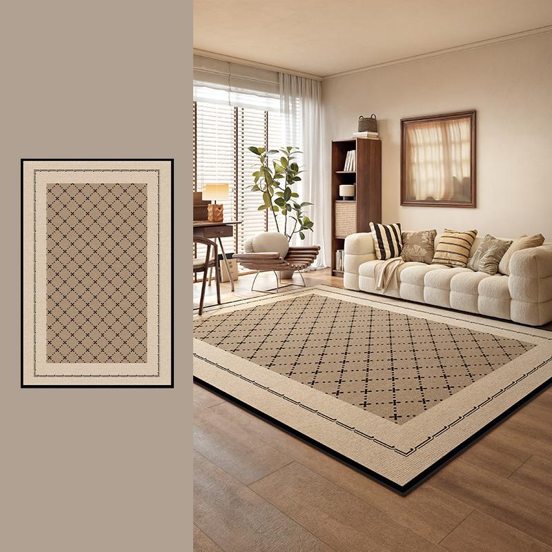 Vintage Light Luxury Rugs Living Room Big Size Floor Mats Bedroom Bedside Carpet Loop Pile Tpr Soft Short Plush Rug