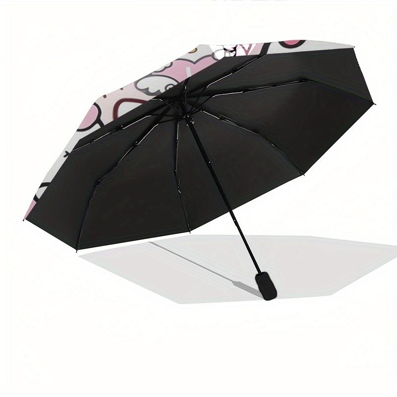 Hello Kitty,Pink Automatic Folding Umbrella-Simple 8-Rib Design, Bright Cartoon Pattern, Durable Iron Frame, Suitable For Travel, Outdoor, B
