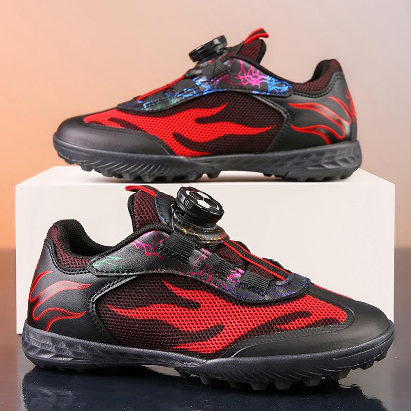 Leather Rotary Buckle Children's Football Shoes Men's Broken Nails Teen Students Lace-Up Sneakers
