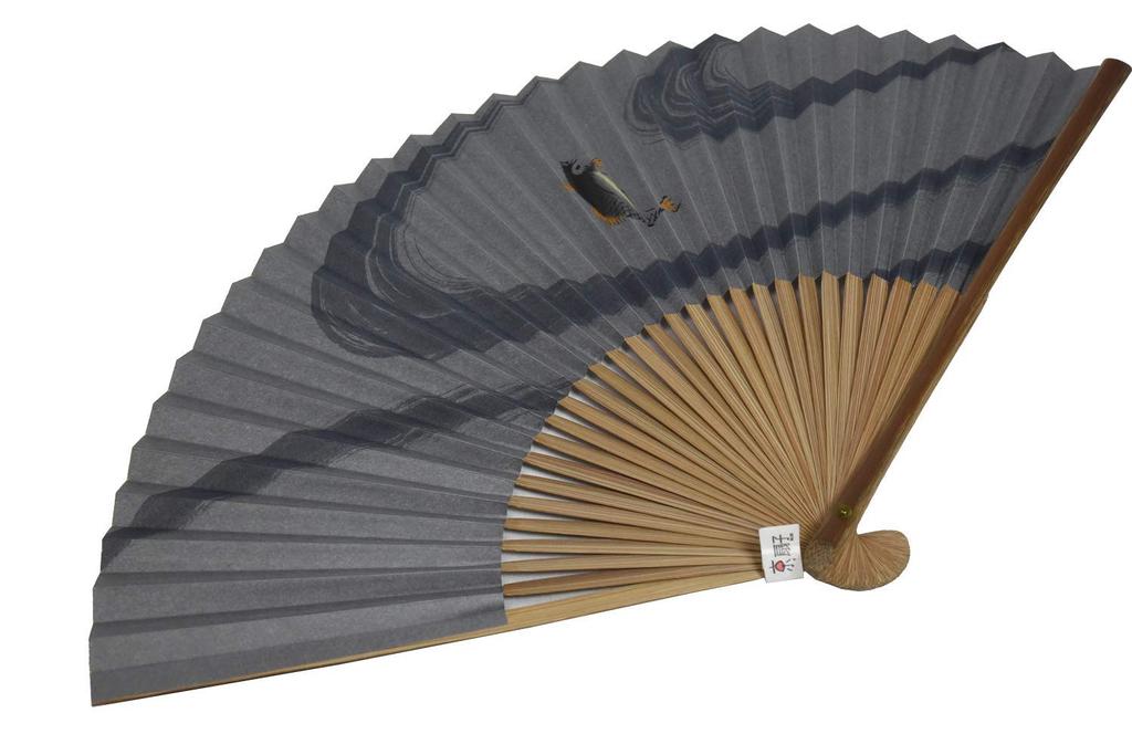 Folding lucky Kyoto folding for pasted traditional heat Day carp [0-STYLE.cravat] fan, charm, high-quality fan, men, gift, box, art, sense, Mt. Fuji,