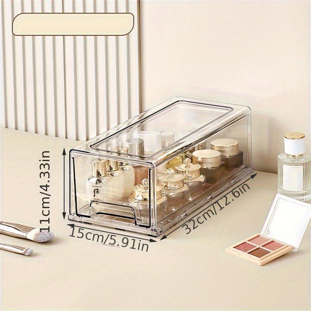 1 Pack Plastic Drawer Storage, Clear Stackable Storage Drawers Large Storage Bins with Drawers, Acrylic Drawer Organizer for Off