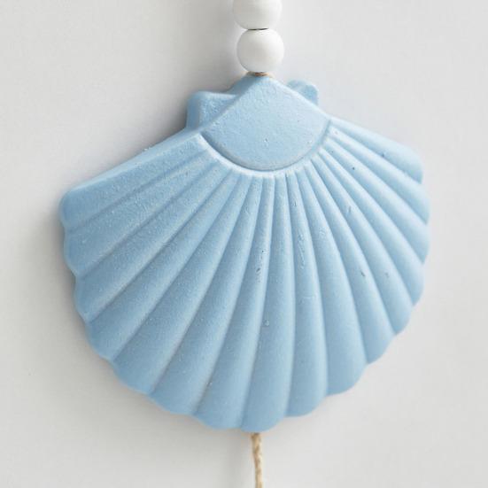 Ornamento da Spiaggia in Legno Boho con Perline e Corda di Canapa Decorazione da Appendere in Legno Rustico con Conchiglia e Nappa per Arredamento Casa Nautico Farmhouse