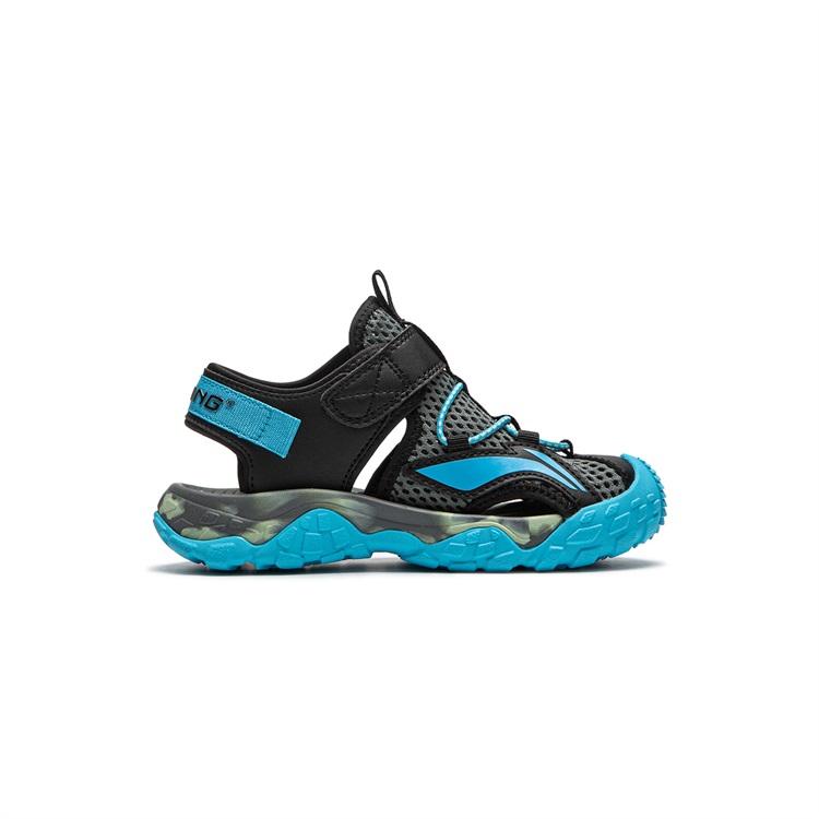 Li Ning Kinder Sport Lifestyle Serie Mode Vielseitig Rutschfest Stoßdämpfend Atmungsaktiv Kinder Sandalen Kinder Sandalen Dunkelgrau Grün YKKS016-7