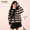 Girls' Autumn/Winter Striped Knitted Cardigan Sweater