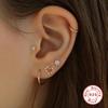 S925 Sterling Silver Piercing Ear Bone Stud Ear Nail Small Gold Ball Threaded Ear Stud Zircon Body Earrings Earrings