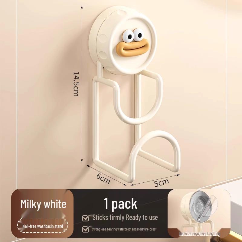 Punch-Free Wall-Mounted Washbasin Storage Hook with Strong Suction
