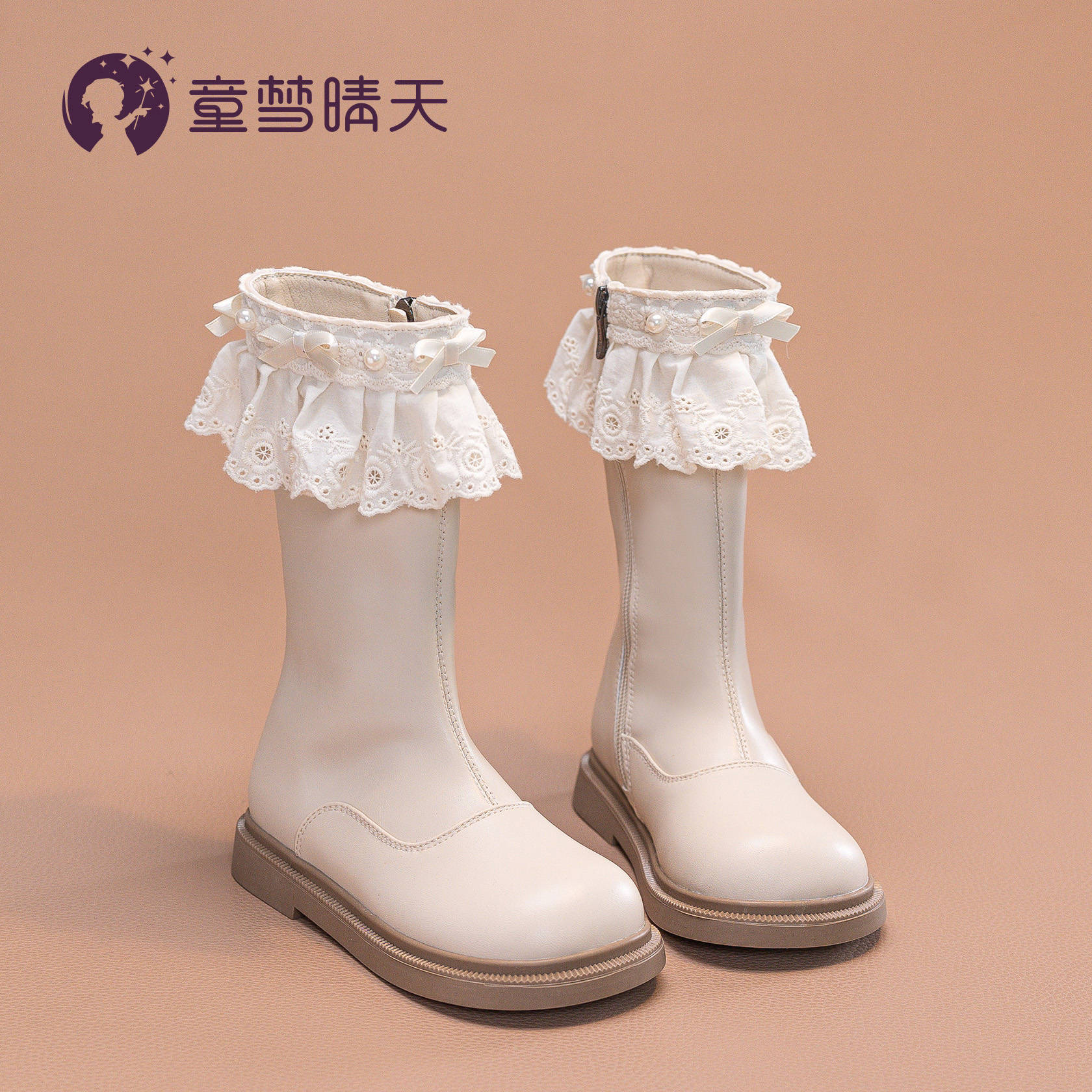 Children's Dream Sunny Day Girls Boots Spring and Autumn Princess Style Children's Martin Boots Boots Boots Black Girls Boots Autumn cm