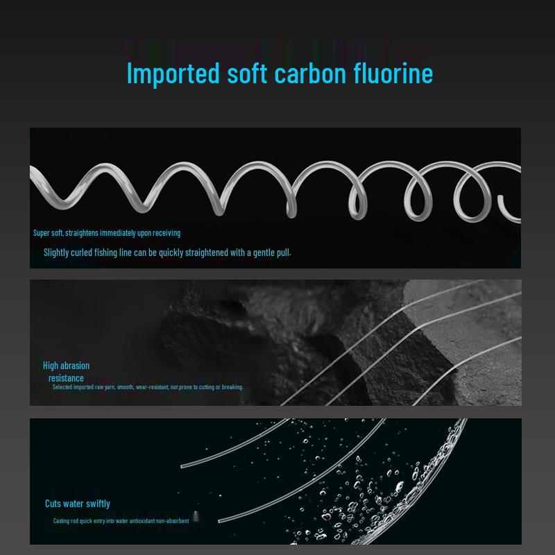 Najwyższej jakości miękka żyłka fluorocarbonowa do wędkowania: Ultra-miękka, zapobiegająca zwijaniu, odporna na zużycie i zgryzanie, do dalekich rzutów, żyłka główna i przypon.