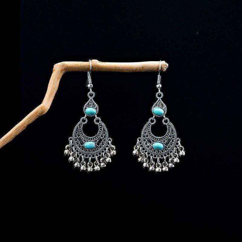 Bohemian Ethnic Tassel Metal Dangle Earrings