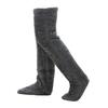 Leg Warmers Long Fuzzy Over Knee Socks Thigh High Stockings Boot Cuffs Open Toe Footless Non Slip