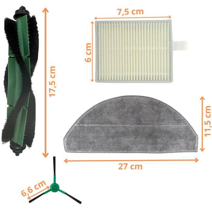 Sada příslušenství - PHONILLICO - iRobot Roomba Combo - 1 extrakční válec - 4 filtry - 4 boční kartáče