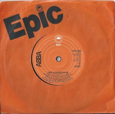 7inch Record ABBA - Take A Chance On Me SEPC5950 Epic 1978 UK Pop Used