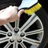 Weiche Borsten Autowaschbürste Autoreifenbürste Kurzer Griff Mehrzweck-Scheuerbürste Hochleistungs-Reinigungsbürste für Außenräder und Reifen