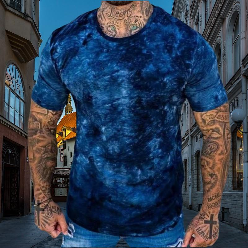 

Футболка мужская летняя в стиле хип-хоп с коротким рукавом и 3D-принтом, свободный спортивный фитнес-воротник, большой уличный тренд, новый повседневный комфорт 3XL