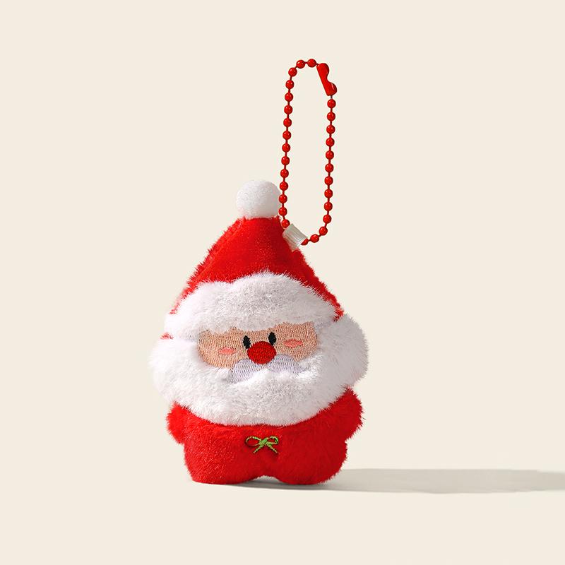 Christmas Plush Santa Claus Wreaths Snowman Stockings Reindeer Decorations Christmas Tree Ornaments, Small Dolls