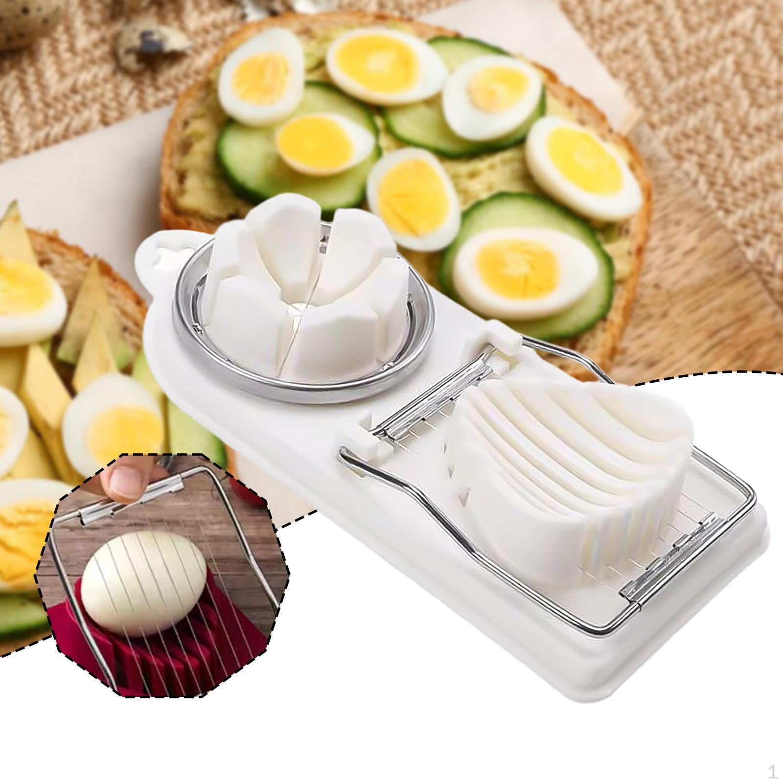 

Egg Slicer Cutter Multifunctional 2 Slice Modes Easy Cleaning Strawberry for Hard Boiled белый