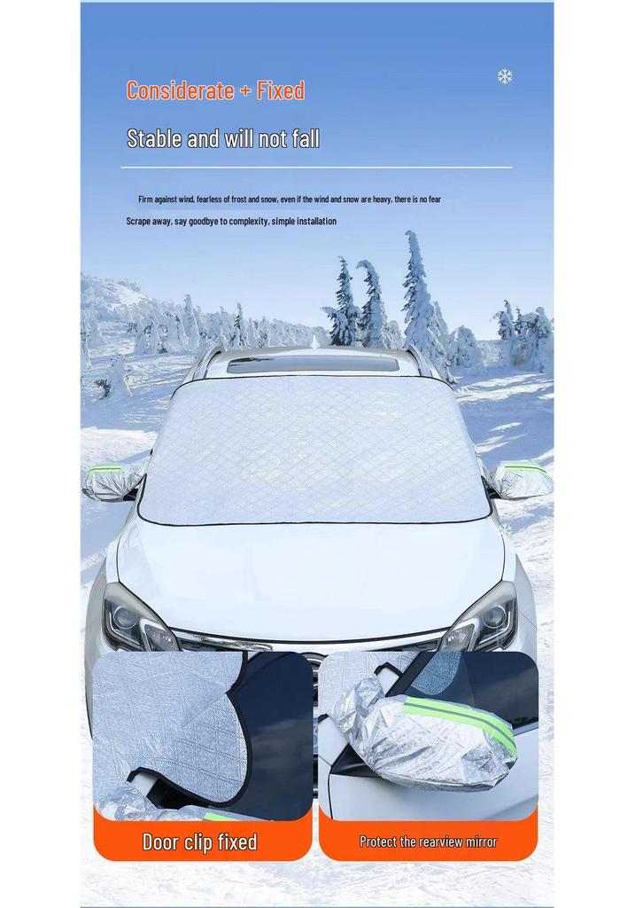 Universal Magnetic Car Snow Shield: Thickened Windshield Cover with Frost, Sun, and Anti-Freezing Protection