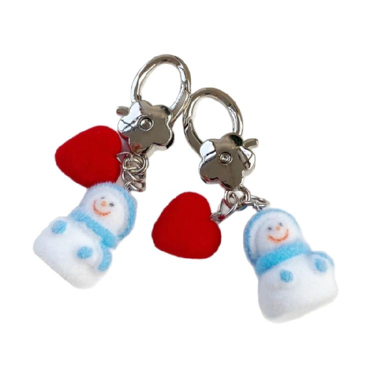 Attractive Blue Snowman Key Holder Soft Texture Small Size Trendy Popular Fashion Accessory For Keys And Bags