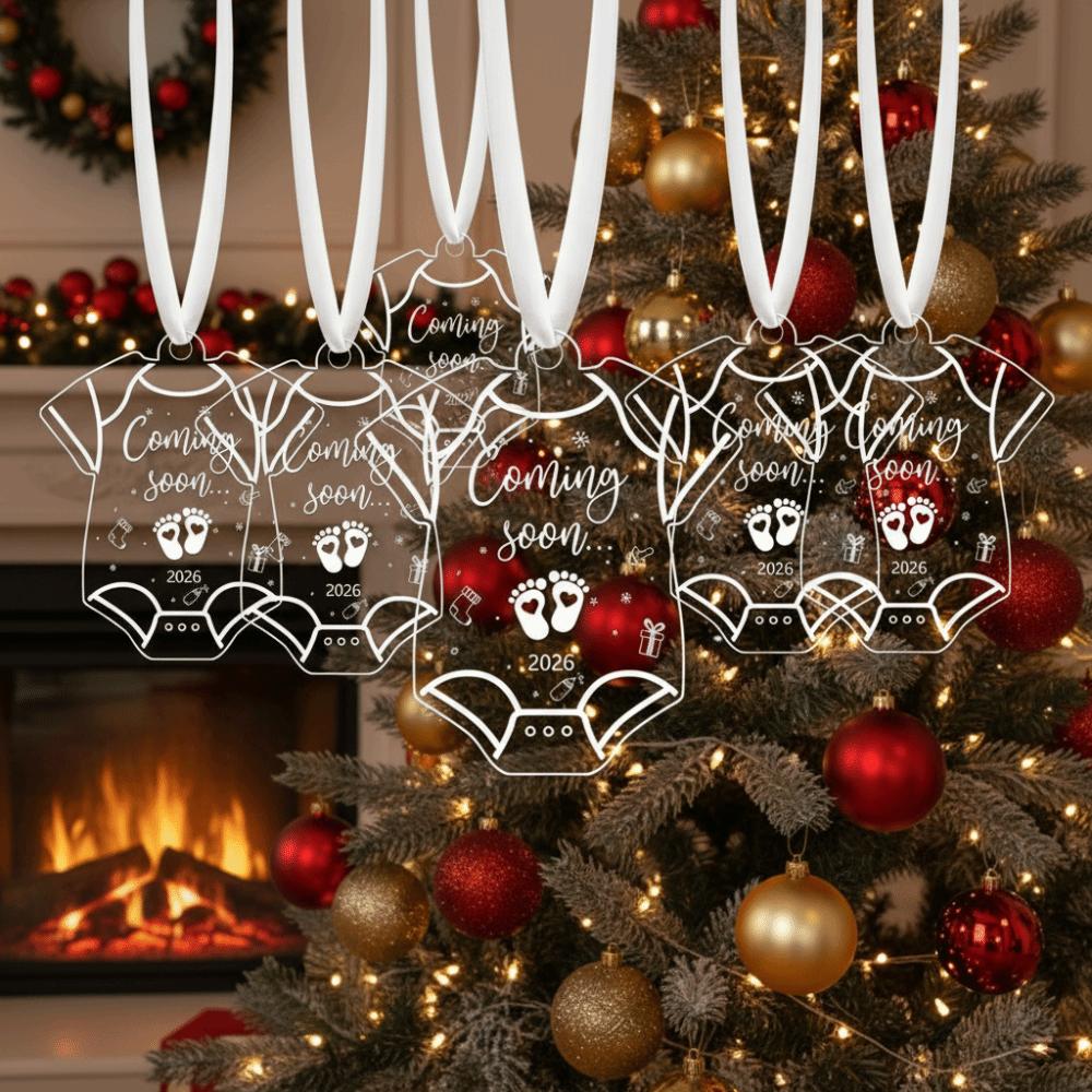 2026 Christmas Gifts Acrylic Expecting Baby Ornament Christmas Ornaments  Pregnancy Announcement