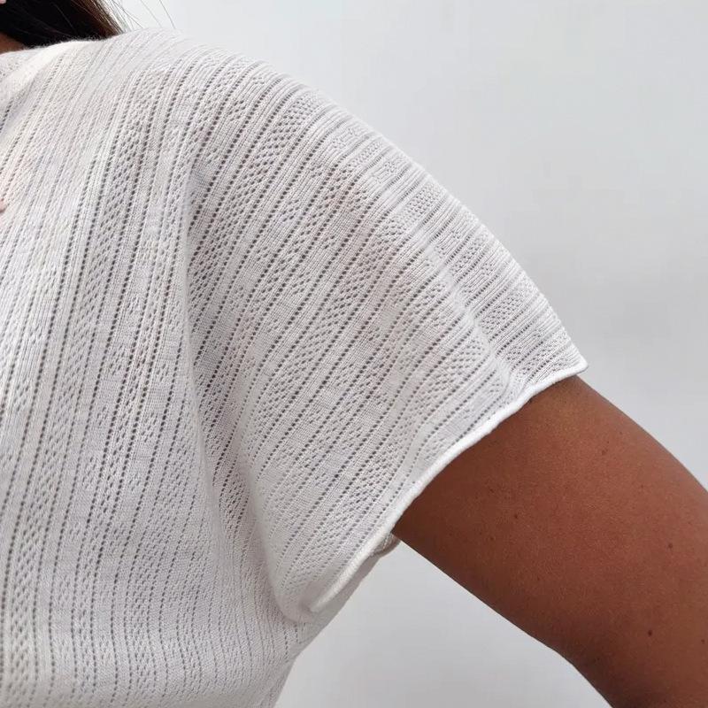 Europejska i amerykańska seksowna dwuczęściowa damska piżama, cienkie szorty z krótkim rękawem, odzież domowa, wykwintny modny dzianinowy bawełniany komplet