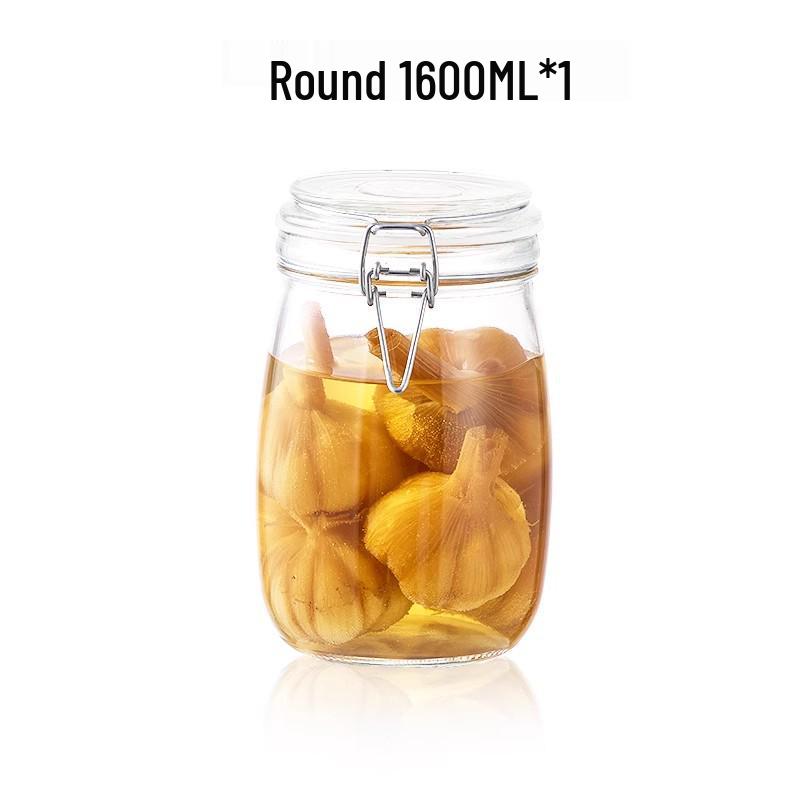 Transparent Glass Sealable Food Storage Jar & Pickling Crock