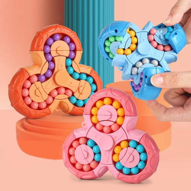 Latest Rotating Magic Beans Cube Creative Fidget Spinner Magic Cube Children Puzzle Instructive Playthings Children Stress Relief Cube Playthings