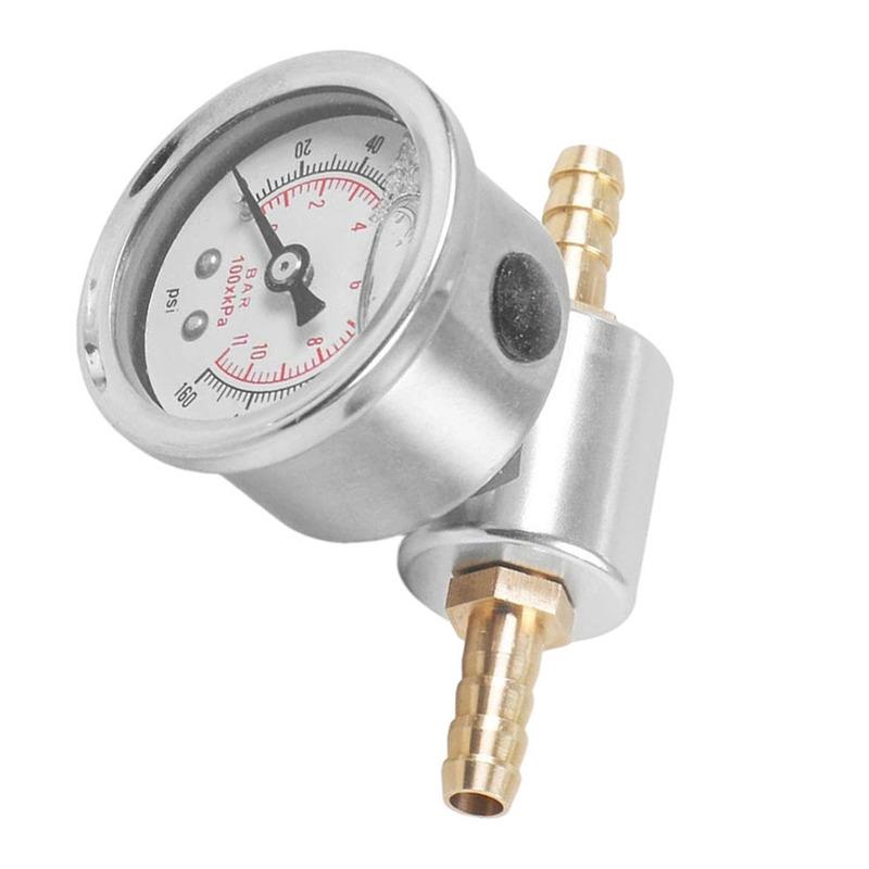 For Fuel Injection Tuning Fuel Pressure Gauge Adaptor Kit Metal oil Filled Case Polished Stainless Case 1 Error Margin