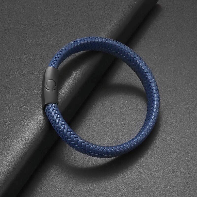Natural Stone Beaded Bracelets for Men Classic Leather Woven Stone Beaded Mens Bracelet Fashion Casual Sports Jewelry Gift