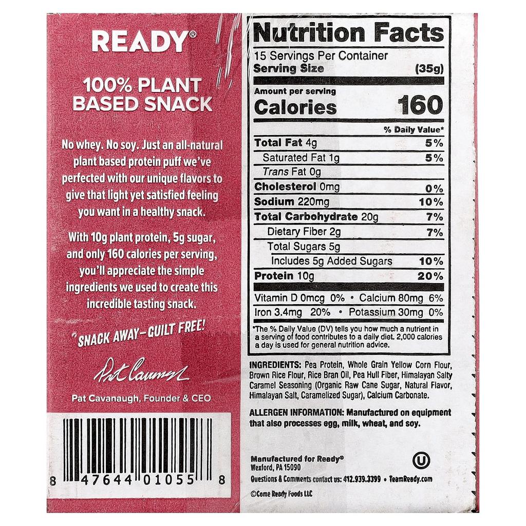 Ready, Protein Puffs, Himalayan Pink Sea Salt, 6 Bags, 88g (3.1oz) Each