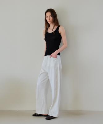 THEELO Pure White Barrel Pants
