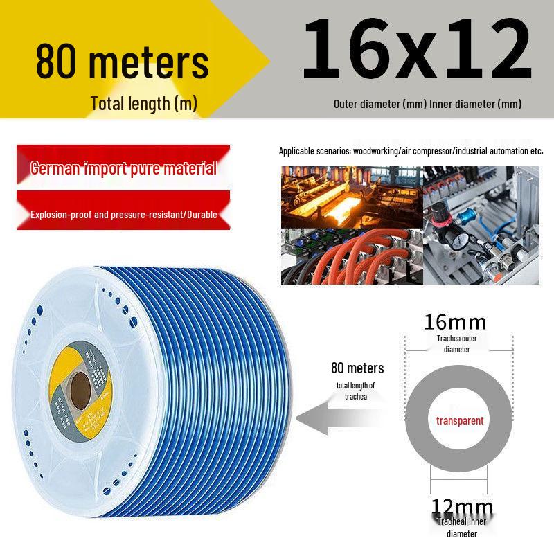 Przezroczysty wysokociśnieniowy wąż powietrzny PU odporny na wybuchy do kompresorów powietrza (Rozmiary: 6/8/10/12/14/16mm)