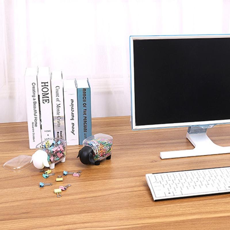 Clear Sheep Qtip Dispenser Desk Organizer for Cosmetic Pads Cotton Swabs Paper Clips Pushpins Hair Ties Dental Flossers