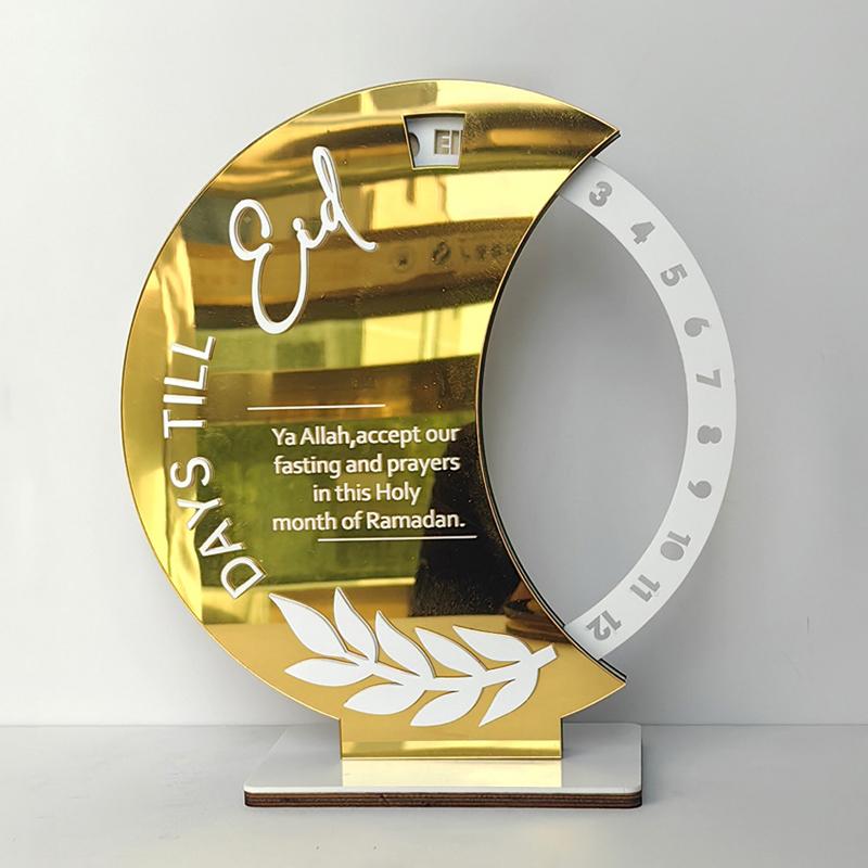 1pc Acrylic Ramadan Calendar Day of Ramadan Calendar Eid Mubarak Home Decoration Ornament Party Supply