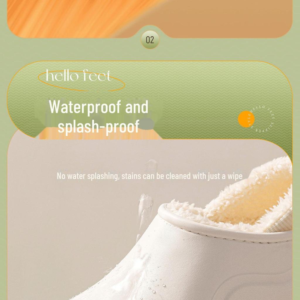 Damen Wasserdichte Anti-Rutsch Plüsch Winter Hausschuhe - Warme, Verschleißfeste Baumwollschuhe