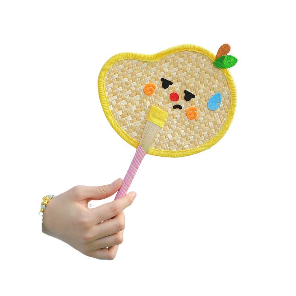 Handmade Banana Fan Cute Decorative Craft Fan Hand Cranked Pu Fan  Girl