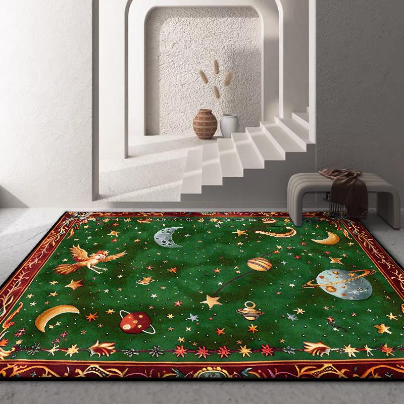 Luxury Starry Sky Design Living Room Carpet Decoration Bedroom Bedside Fluffy Plush Rug Lounge Children Non-slip Floor Mat Soft