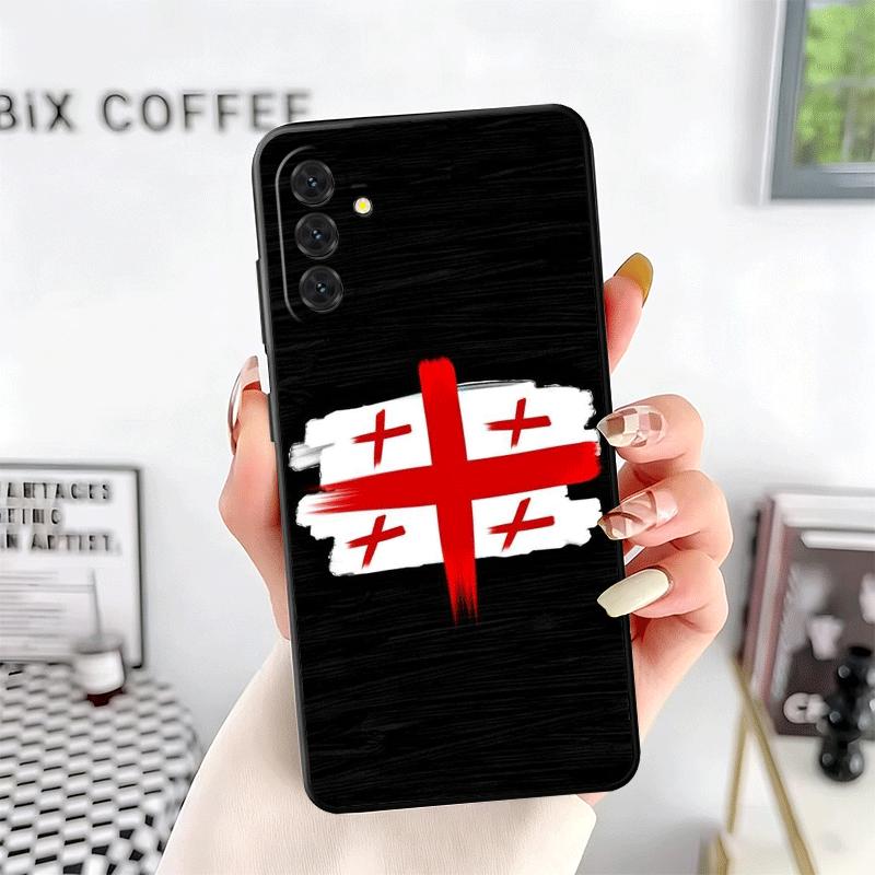Georgia Passport Flag Soft Phone Case for Samsung A17 A37 A57 A16 A26 A36 A56 A15 A25 A35 A55 A14 A24 A34 A54 A13 A23 A33 A53 A5