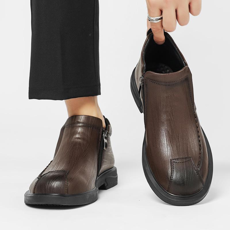 Модные мужские модные брендовые ботинки челси из натуральной кожи — фото 5