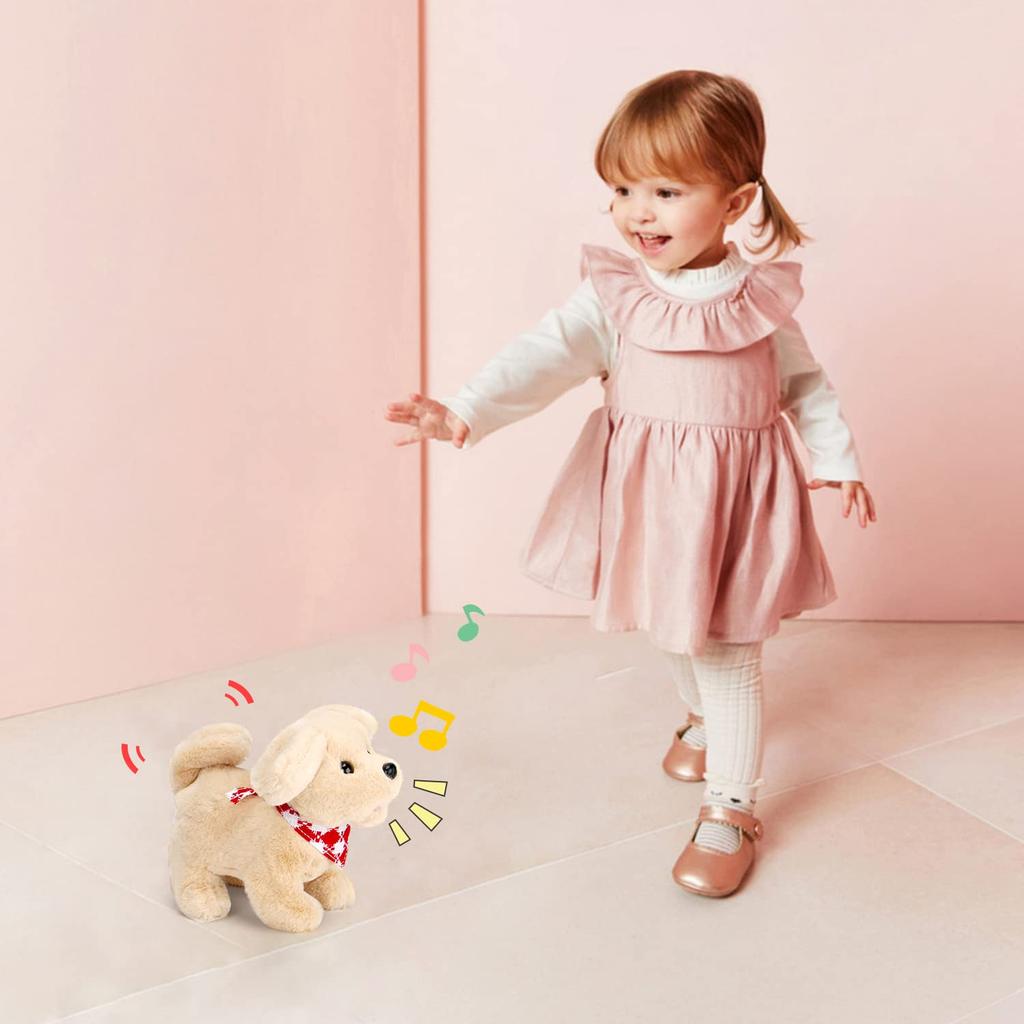 Sotodik Electric Plush Dog Pretend Play Pet Toy with Moving Sounds, Perfect for Kids and Pretend Play
